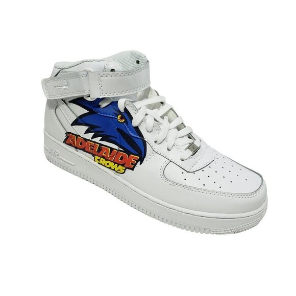Nike Air Force One Shoes Mid White '07 Custom Adelaide Crows Australian Size‎ 11 - Picture 1 of 12
